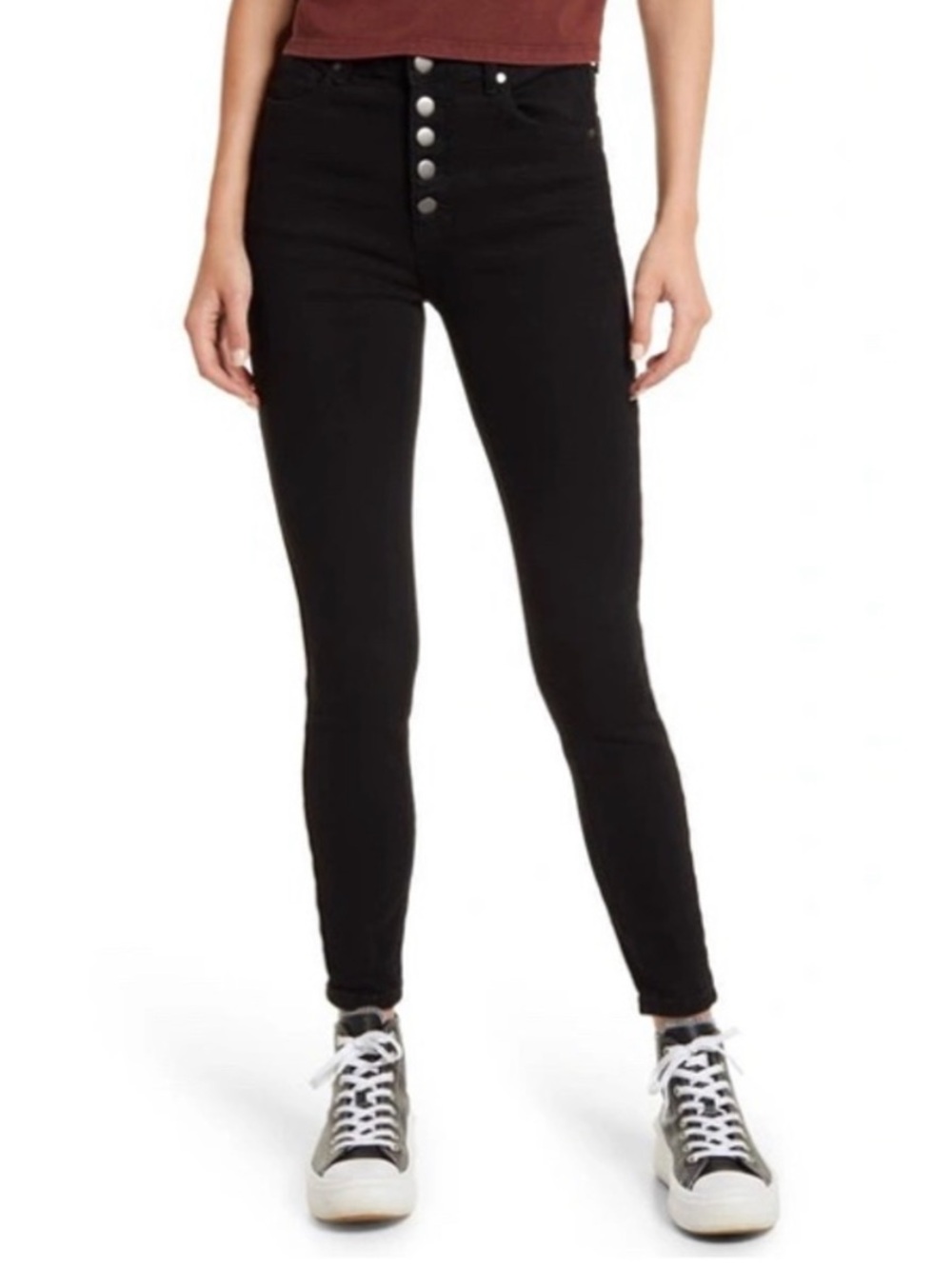 bp Black Skinny High-Rise Button-Fly Jeans Size 32 New With Tags